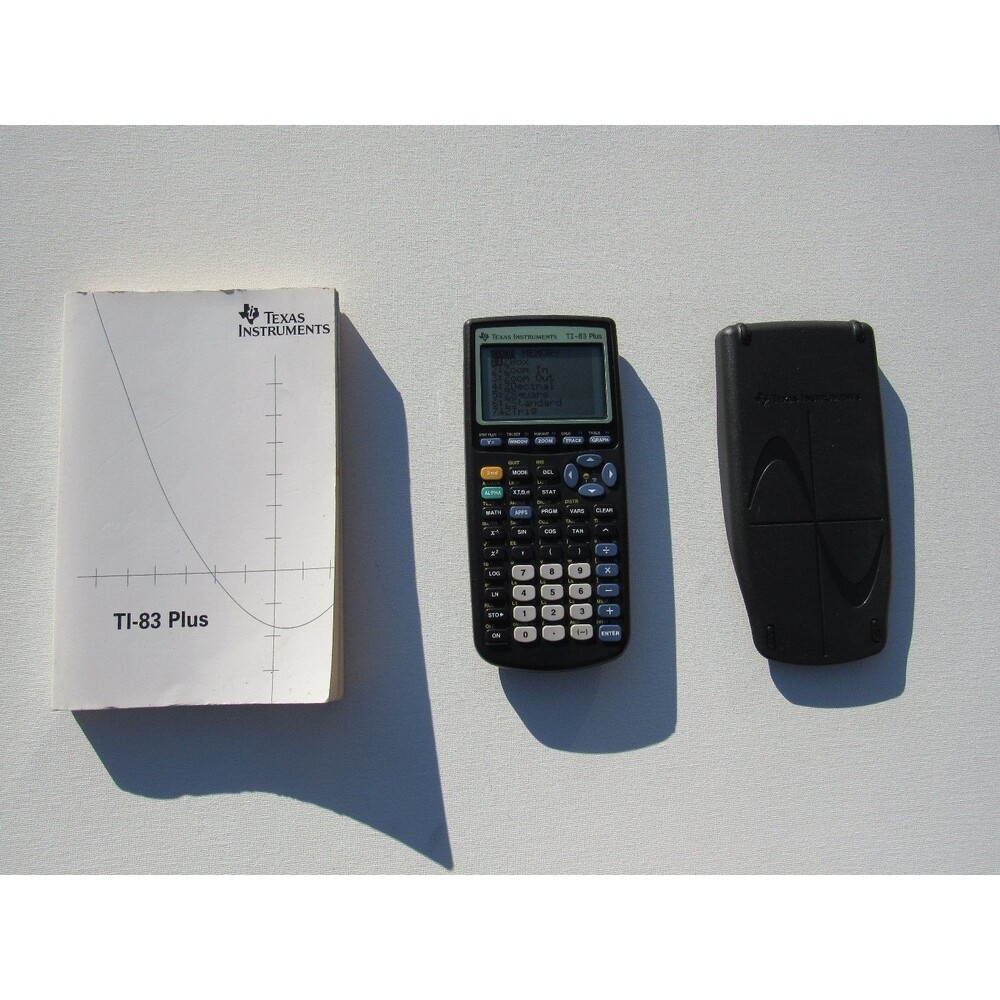 Texas Instruments TI-83 Plus Graphing Scientific‎ Calculator Black  LCD & Book
